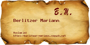 Berlitzer Mariann névjegykártya